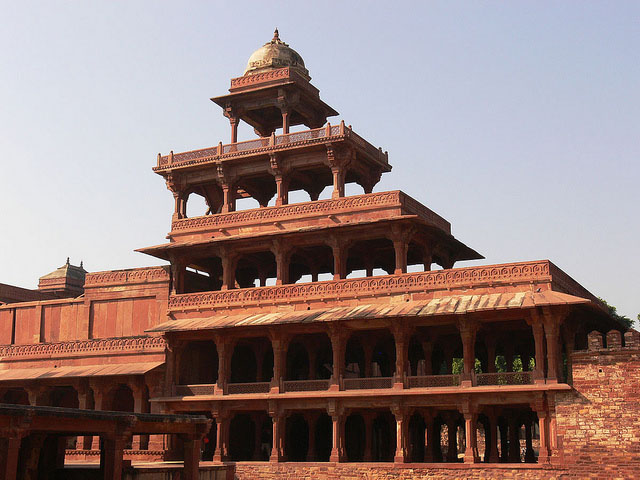 Panch Mahal. Fatehpur Sikri wind tower mughal architecture