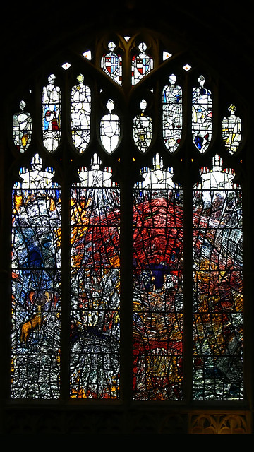 Millennium window Malvern Priory contemporary stained glass