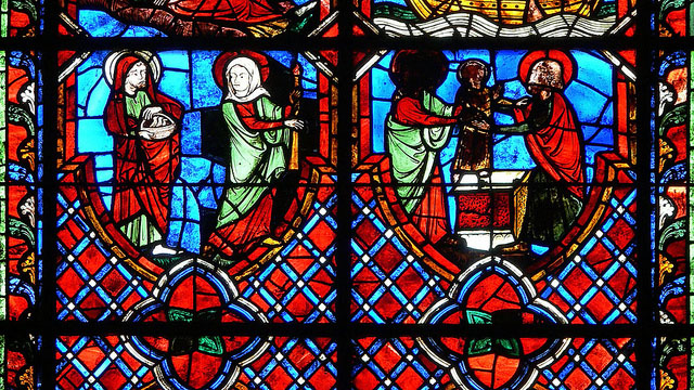 Medieval stained glass, Presentation in the Temple