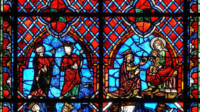Medieval stained glass, Adoration of the Magi
