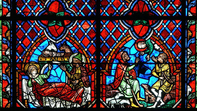 Medieval stained glass, Nativity