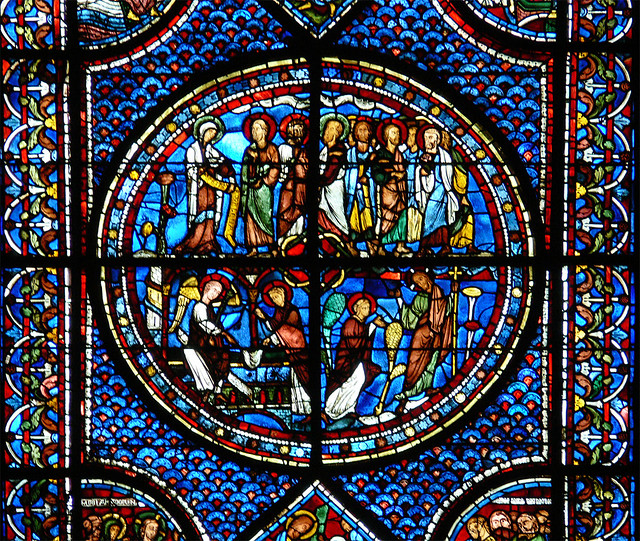Mary Magdalene at the tomb - Chartres cathedral Medieval stained glass