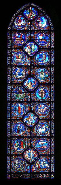 Medieval Stained Glass Chartres Cathedral Zodiac Window