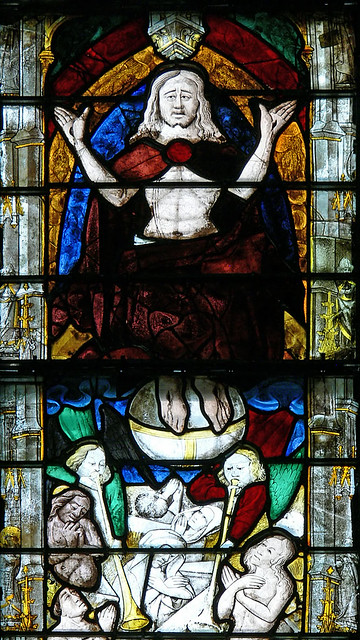 Last Judgement Medieval Stained Glass Evreux Cathedral