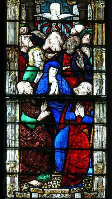 Pentecost Medieval Stained Glass Evreux Cathedral