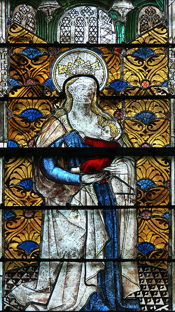 Virgin and Christ French medieval stained glass Virgin and Christ