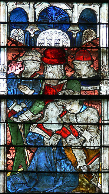 Mother of St Taurin French medieval stained glass Mother St Taurin