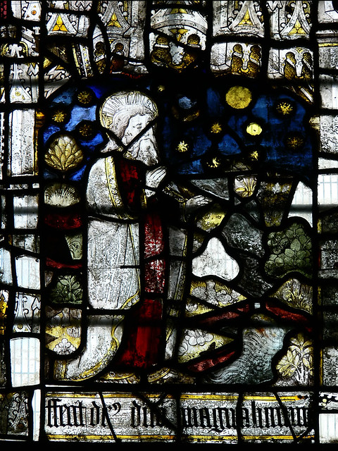 Creation of Sun, Moon, and Stars, Medieval stained glass