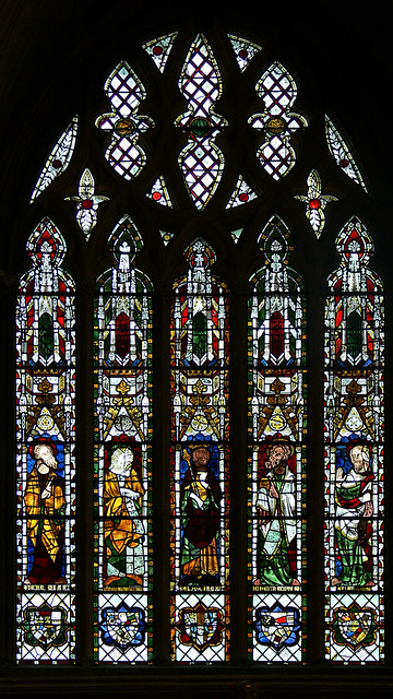 King Solomon and four Prophets Medieval stained glass tewkesbury abbey
