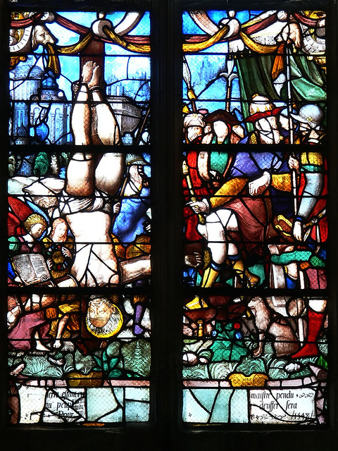 Crucifixion of St Peter French renaissance stained glass le prince