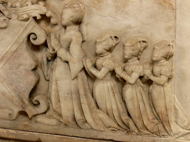 chest tomb, alabaster, tudor, children costume