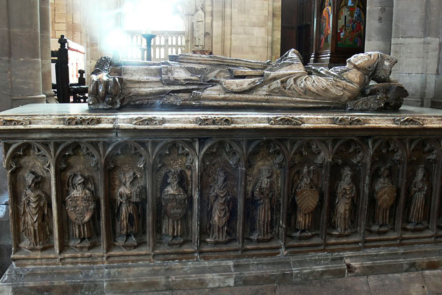 medieval alabaster tomb Bishop Stanbury