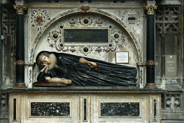 Elizabeth Williams jacobean monument effigy