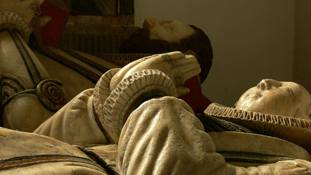 Alabster tomb of Humfrey Peyto and wife Anne. late tudor