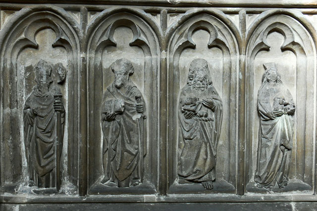 Tomb of Bishop Richard Mayew, Tudor Weepers Saints