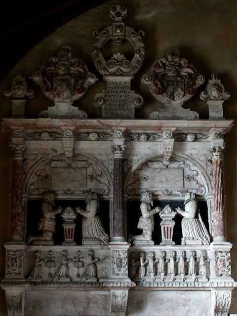 Robert Price monument Churchover, tudor children, costume