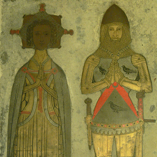 Upper detail of William Bagot brass