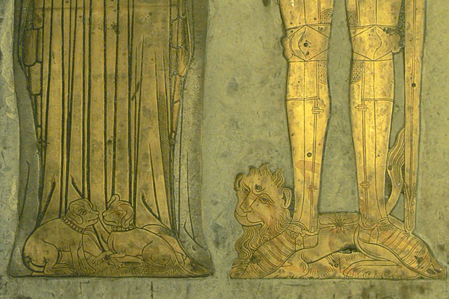 Lower detail of William Bagot brass